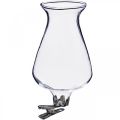 Floristik24 Vase en verre tulipe avec clip Ø5.9cm H11cm clair 4pcs