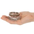 Porte-bougies chauffe-plat en verre avec bordure décorative en métal, 6 cm, lot de 4 | Floristik24.be