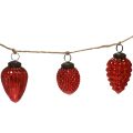 Floristik24 Guirlande de cônes en verre décoration de sapin de Noël décoration suspendue rouge 120cm