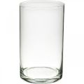 Floristik24 Vase en verre rond, cylindre en verre transparent Ø9cm H15,5cm