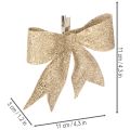 Nœud à paillettes, nœud décoratif, doré avec pince, 11 cm, lot de 4 | Floristik24.be