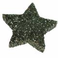 Floristik24 Star scintillant vert 2,5cm 48pcs