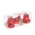 Floristik24 Cloche rouge à accrocher en plastique 3pcs