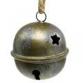 Floristik24 Cloches de Noël, cloches avec étoiles, décoration de l&#39;avent en métal aspect antique H5,5cm Ø5cm 4pcs