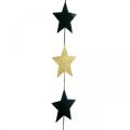 Floristik24 Décoration de Noël pendentif étoile or noir 5 étoiles 78cm