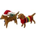 Floristik24 Ornement décoratif en forme de teckel pour sapin de Noël, 16 cm, lot de 2