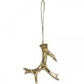 Pendentif de Noël décoration bois décorations d'arbre or 7,5 cm 6 pcs | Floristik24.be