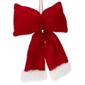 Floristik24 Nœud décoratif en flanelle avec bordure en peluche pour suspendre, 25 cm