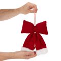 Nœud décoratif en flanelle avec bordure en peluche pour suspendre, 25 cm | Floristik24.be