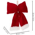 Nœud décoratif en flanelle avec bordure en peluche pour suspendre, 25 cm | Floristik24.be