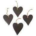 Floristik24 Décoration à suspendre coeur en ardoise coeurs décoratifs noir 10,5cm 4pcs