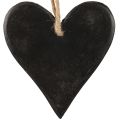 Floristik24 Décoration à suspendre coeur en ardoise coeurs décoratifs noir 10,5cm 4pcs