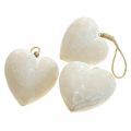 Floristik24 Cintre décoratif coeur en bois coeur décoratif à suspendre blanc 12cm 3pcs