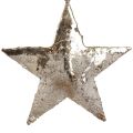 Floristik24 Décoration à suspendre étoile métal décoration de Noël argent 15,5cm 3pcs