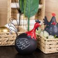 Floristik24 Coq décoration Pâques décoration métal poulet noir rouge H13,5cm