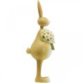 Floristik24 Lapin de Pâques avec bouquet de fleurs, décoration de Pâques, figure décorative lapin H32cm