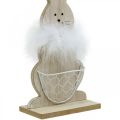 Floristik24 Lapin avec panier Lapin de Pâques décoration en bois Pâques nature H30cm
