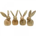 Floristik24 Décoration de Pâques lapin bois décoration assis lapin de Pâques nature 12cm 4pcs