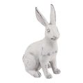 Floristik24 Lapin assis lapin décoratif pierre artificielle blanc gris H21,5cm