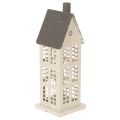 Floristik24 Maison décorative en métal avec fenêtres et cheminée, 28 cm