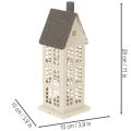 Maison décorative en métal avec fenêtres et cheminée, 28 cm | Floristik24.be