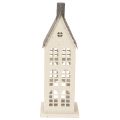 Maison décorative en métal avec fenêtres et cheminée, 28 cm | Floristik24.be