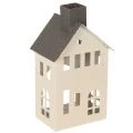 Floristik24 Maison décorative en métal avec cheminée et fenêtre, 24 cm