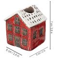 Bougeoir en céramique, maison décorative enneigée pour décoration de table, 7 cm, lot de 2 | Floristik24.be