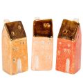 Floristik24 Maison miniature décorative en céramique pour rebord de fenêtre, 10 cm, lot de 3