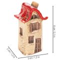Ensemble de décorations en céramique représentant de petites maisons à toit rouge de 8 cm (2 pièces). | Floristik24.be