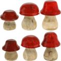Floristik24 Déco automne champignons déco en bois Champignons en bois rouge H5-7cm 6 pièces