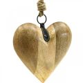 Floristik24 Coeur en bois, coeur décoratif à suspendre, décoration coeur H19cm