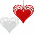 Floristik24 Coeur à suspendre, décoration mariage, pendentif coeur, décoration coeur, Saint Valentin 12pcs