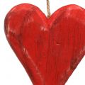 Floristik24 Coeurs en bois à suspendre rouge, blanc 11,5cm 4pcs