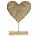Floristik24 Coeur en bois coeur sur baton déco coeur bois naturel 25,5cm H33cm