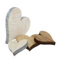Floristik24 Mélange de cœurs en bois, gris/écru 2,5cm - 5cm 46P