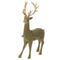 Floristik24 Figurine décorative de cerf debout, floquée avec des bois, 31 cm