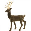 Floristik24 Figurine déco cerf décoratif renne floqué marron H46cm