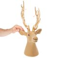 Tête de cerf décorative sculptée avec de grands bois, 52 cm | Floristik24.be