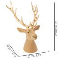 Tête de cerf décorative sculptée avec de grands bois, 52 cm | Floristik24.be
