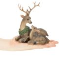 Figurine décorative représentant une famille de cerfs sous la neige, 17 cm | Floristik24.be