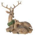 Figurine décorative représentant une famille de cerfs sous la neige, 17 cm | Floristik24.be