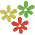 Floristik24 Fleurs en bois parsemer décoration fleurs bois jaune/orange/vert Ø4cm 72p