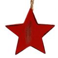 Floristik24 Cintre en bois étoile, coeur, sapin de Noël rouge 6pcs