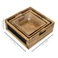 Boîte en bois avec tableau noir et insert, lot de 3 tailles, 30 cm | Floristik24.be