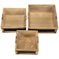 Boîte en bois avec tableau noir et insert, lot de 3 tailles, 30 cm | Floristik24.be