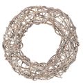 Floristik24 Couronne en bois, couronne décorative, blanc naturel, Ø30cm, H9.5cm