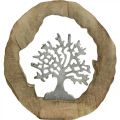 Floristik24 Déco sculpture arbre dans un anneau en bois décoration de table à poser 22×21×4cm