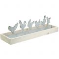 Floristik24 Tablette en bois avec figurines métalliques Ccoqs 46cm