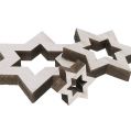 Floristik24 Mélange d&#39;étoiles en bois 2,5cm - 7cm blanchies à la chaux 35p
